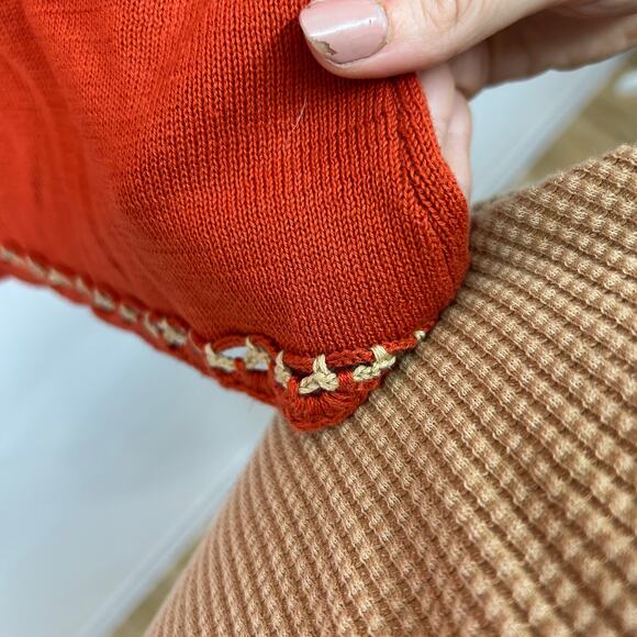 Vintage Y2K 2000s Norton McNaughton Beaded Crochet Knit Tank Top Large Boho - Picture 8 of 8